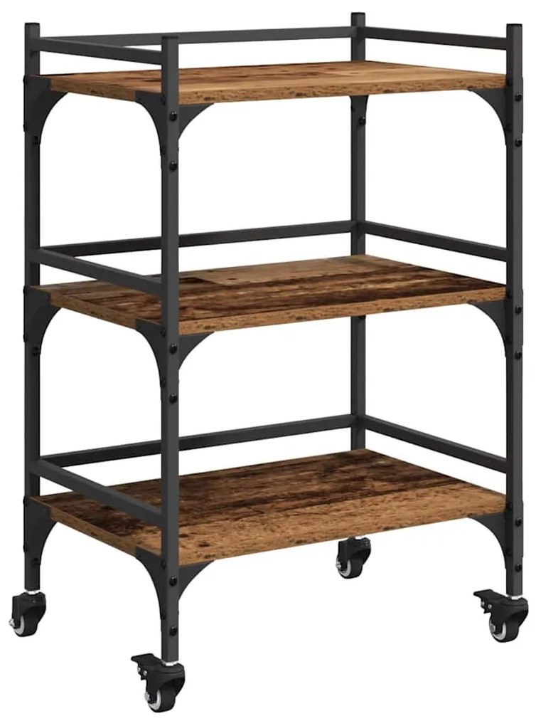 vidaXL Konyhai kocsi Öreg fa 50 x 35 x 75.5 cm Faanyag