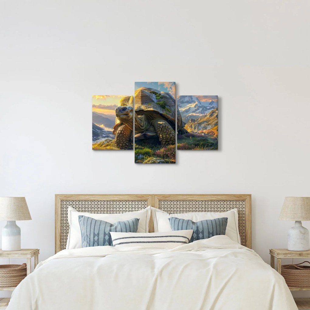 Kép - Teknős és hegyvidéki táj (90x60 cm)