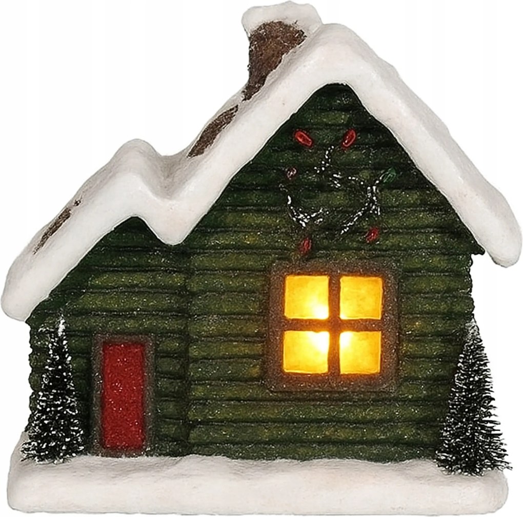 Karácsonyi Házikó Figura Világító Karácsonyi Dekoráció Ajándék Dekoráció