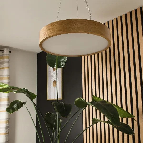 Brilagi - LED RGBW dimmelhető csillár CARVALHO 3xE27/15W/230V Wi‑Fi, tölgy, átm. 47,5 cm