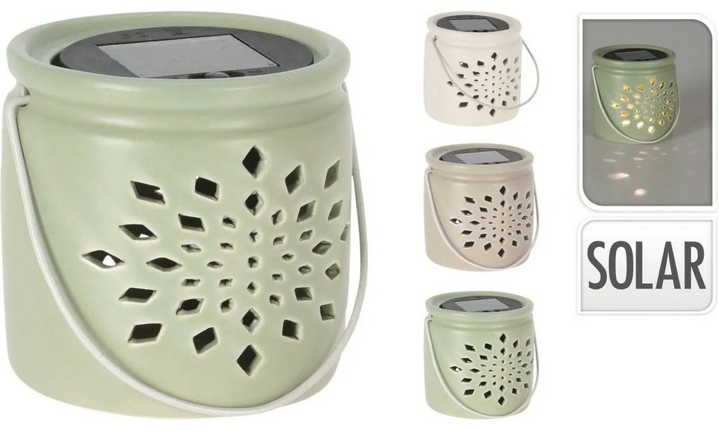 Darena napelemes lámpás rózsaszín, 9,2 x 9 x 11 cm, porcelán