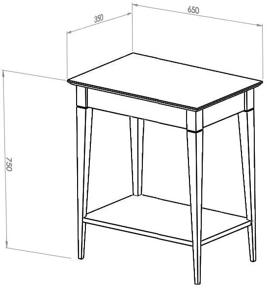 Mimo fehér konzolasztal, szélesség 65 cm - Ragaba