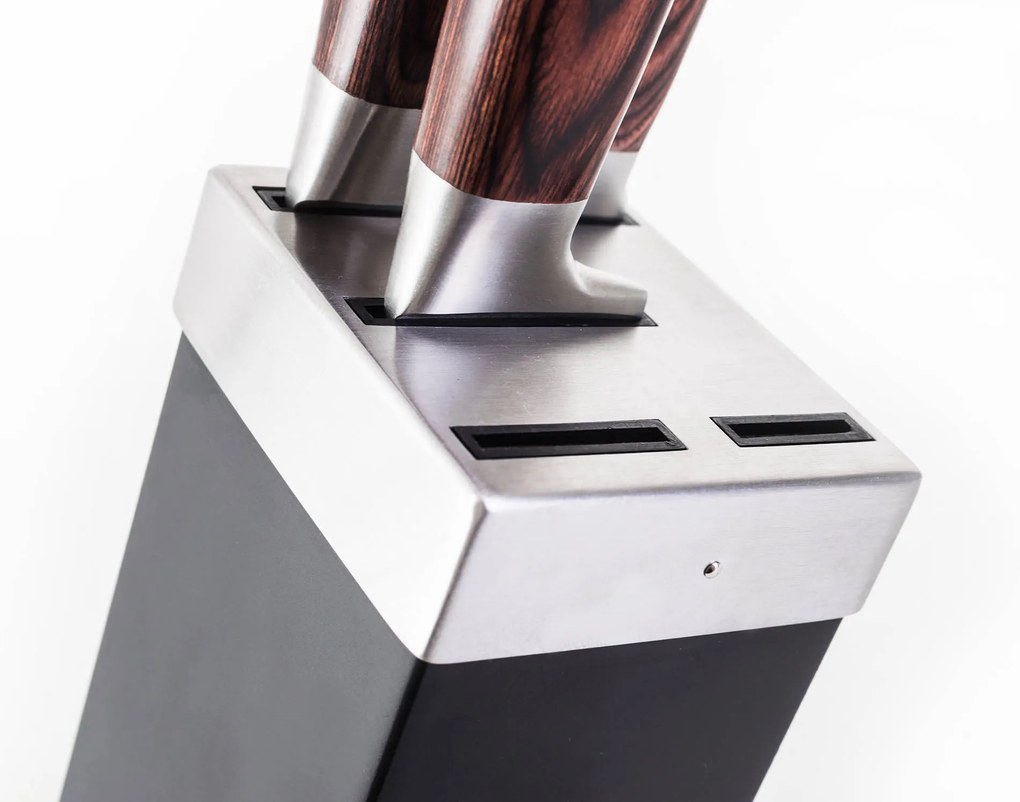 G21 Gourmet Dynamic 5 darabos késkészlet fekete acél tartóval (60022163)