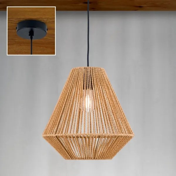 Orion HL 6-1812/1 - Csillár zsinóron JUNGLE 1xE27/40W/230V átm. 31 cm kender