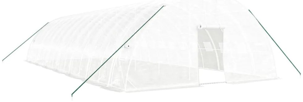 fehér acélvázas melegház 84 m² 14x6x2,85 m