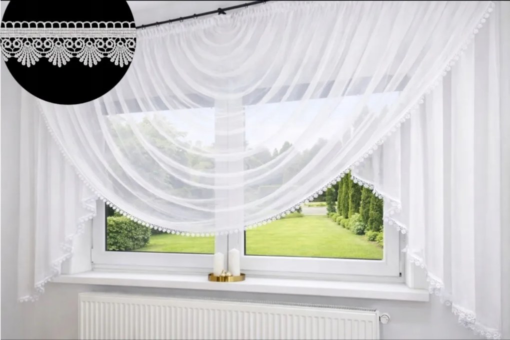 Kész Fátyol Függöny Karnis Víz Ív Rövid Gipiura Nappali KAR.2.10