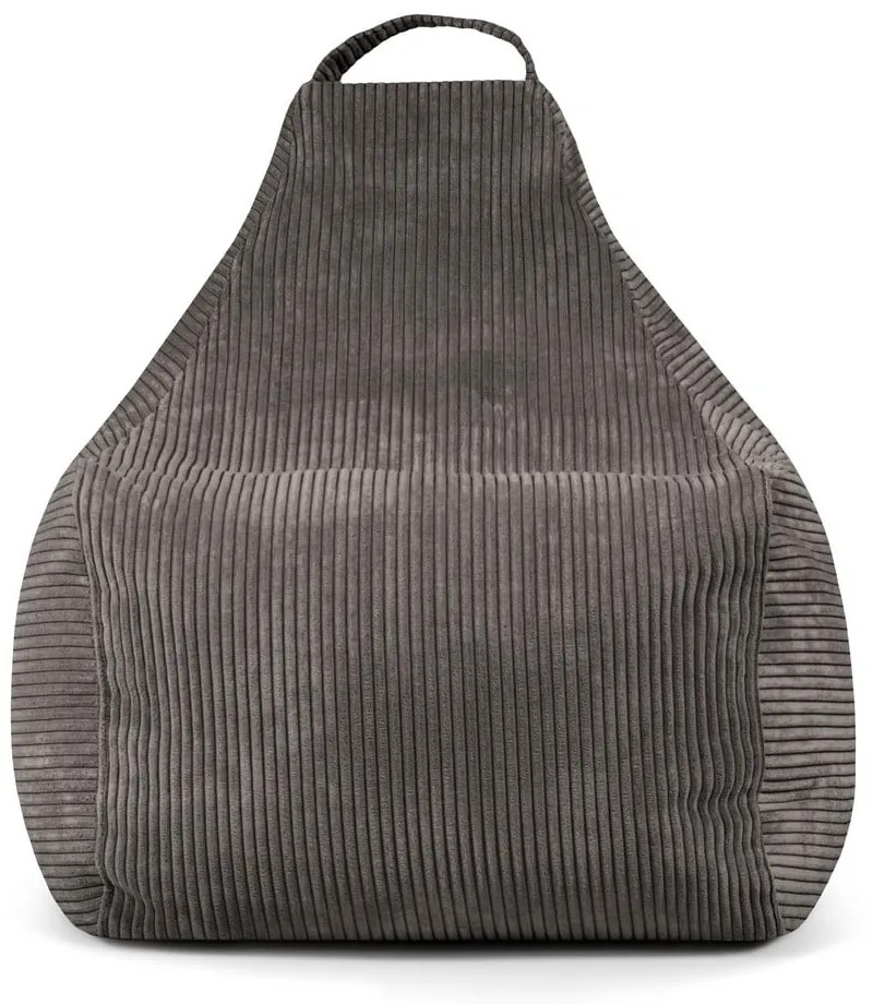 Sötétszürke kordbársony babzsákfotel Play Amuse – SLOWDOWN