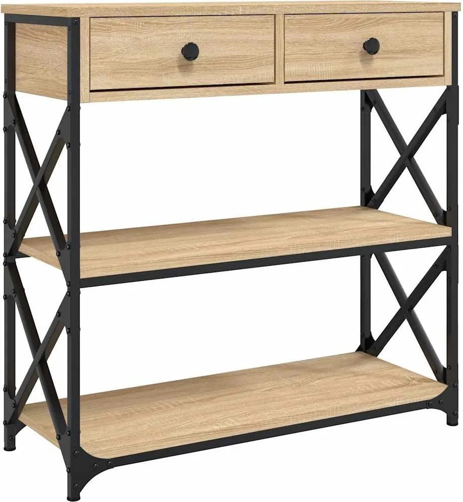 vidaXL sonoma tölgy színű szerelt fa tálalóasztal 75x28x75 cm