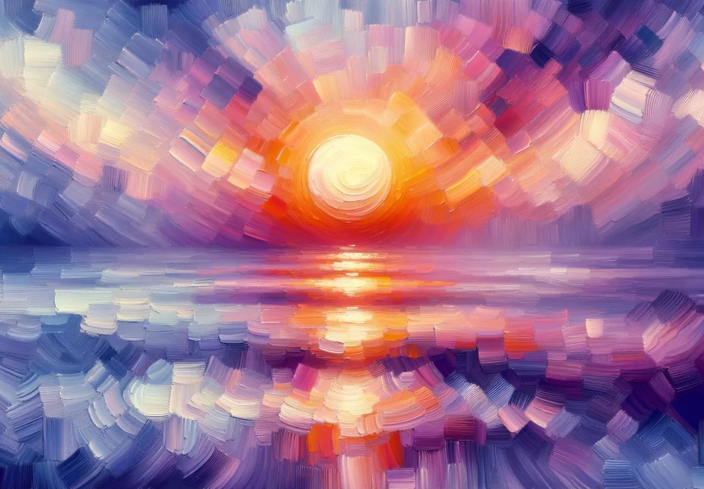 Fotótapéta - Színes művészeti naplemente (147x102 cm)
