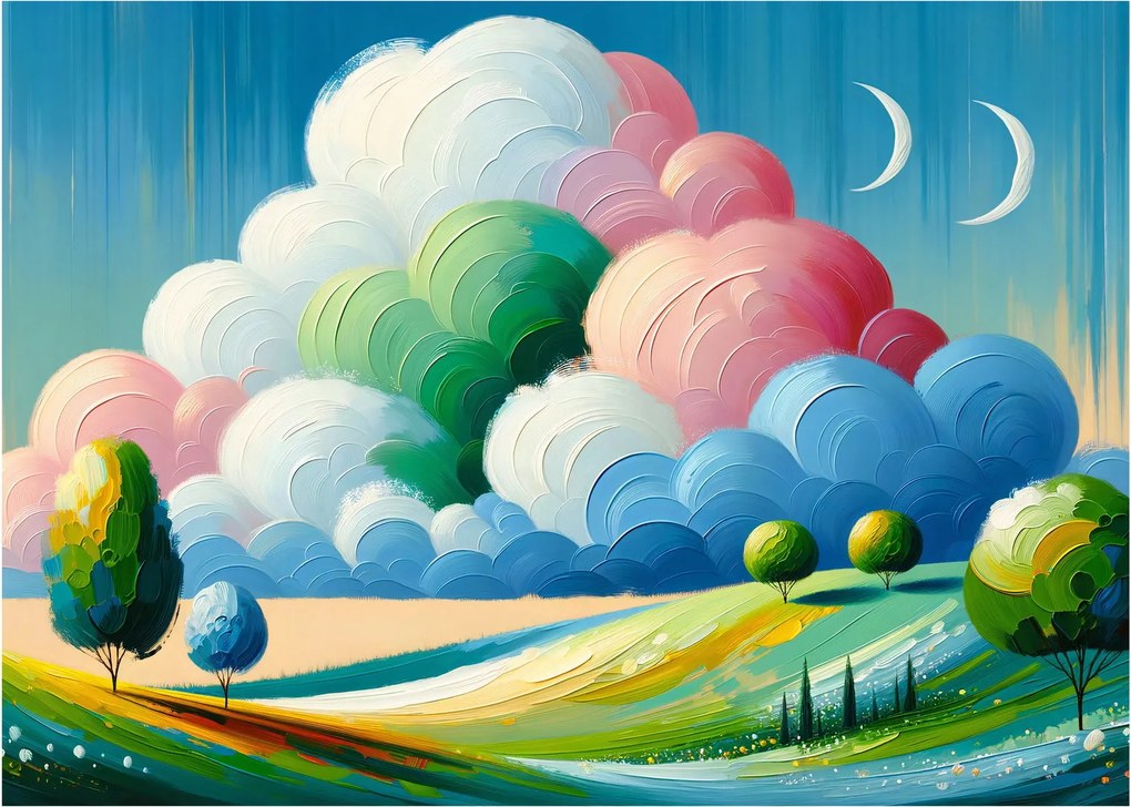 Üveg kép - Tájkép felhővel (70x50 cm)
