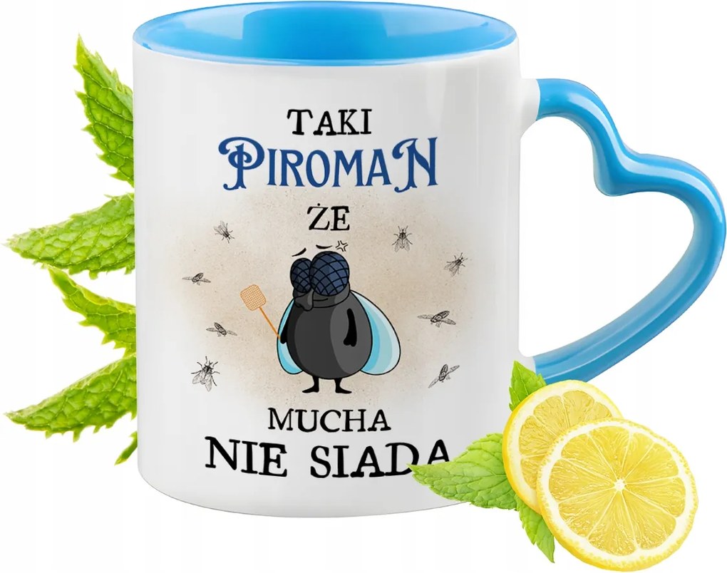 Pirománnak Kék Bögre Szív Alakú Füllel Ajándék