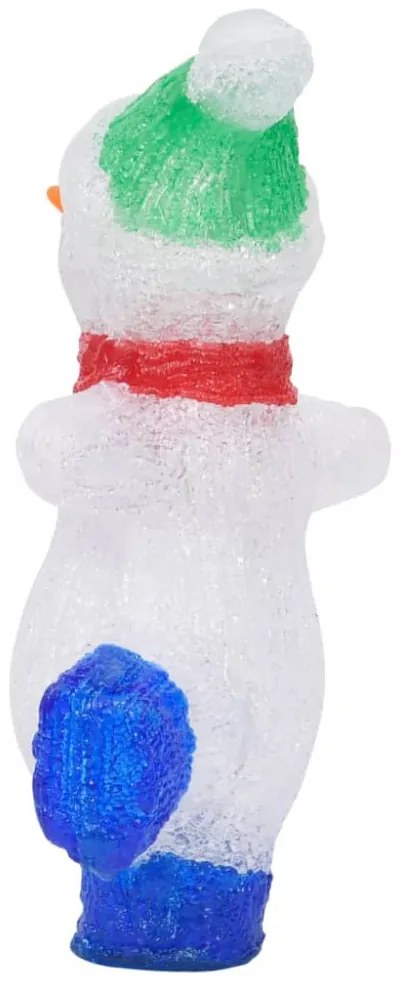 LED-es akril karácsonyi hóemberfigura bel- és és kültérre 30 cm
