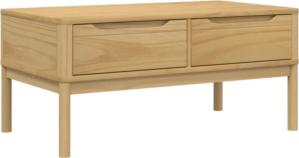 vidaXL FLORO viaszbarna tömör fenyőfa dohányzóasztal 99 x 55,5 x 45 cm