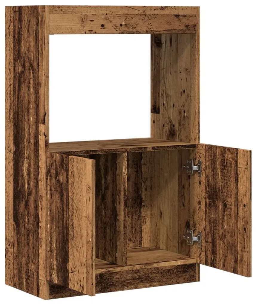 antik fa színű szerelt fa magasszekrény 63 x 33 x 100 cm