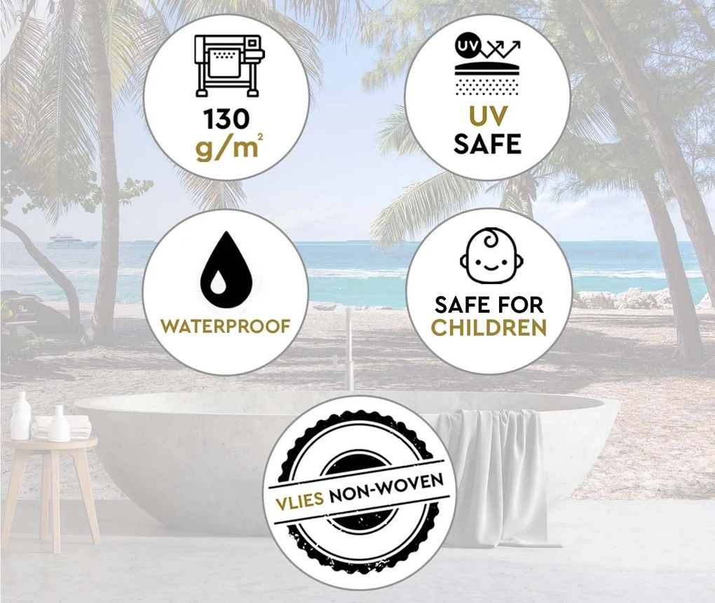 Gario Fotótapéta Homokos tengerpart pálmafák között Anyag: Vlies, Méret: 350 x 245 cm