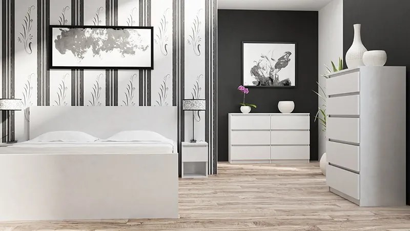 Drohmo M6 140 2X3 komód, 138x75x40 cm, fehér