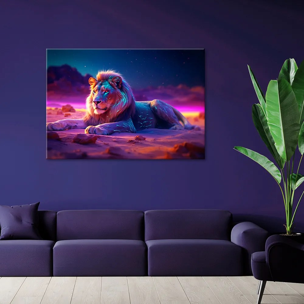 Gario Vászonkép Erős oroszlán és pihenés Méret: 100 x 70 cm
