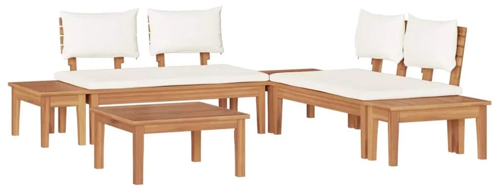 Kert Pad Készlet párnával tárolóval 3 pcs Barna és Krém