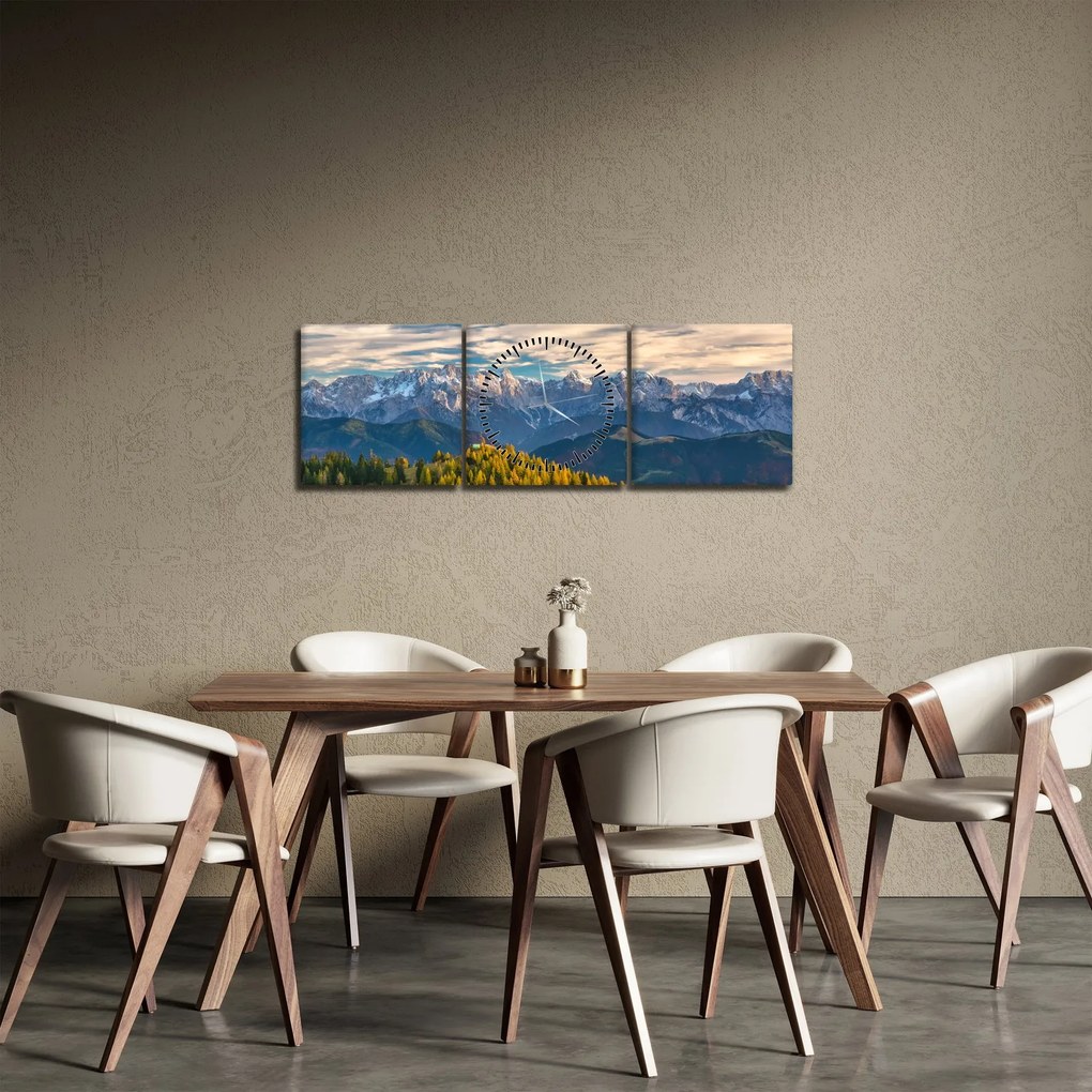 Kép - hegyi panoráma (órával) (90x30 cm)