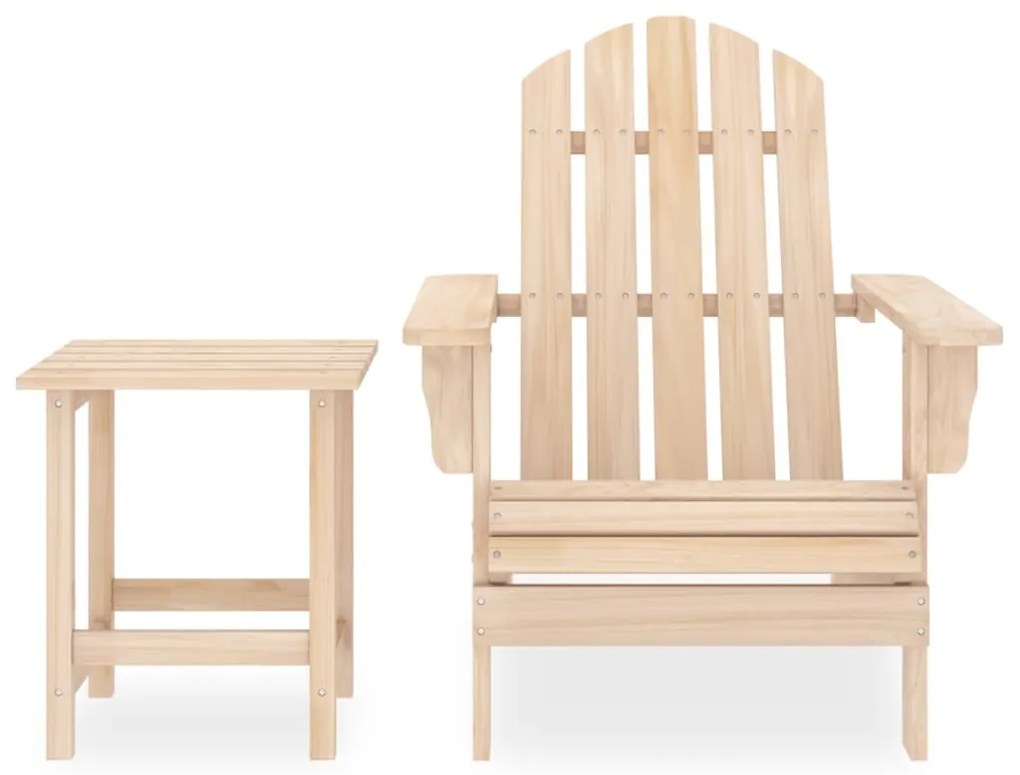 vidaXL tömör fenyőfa kerti adirondack szék asztallal