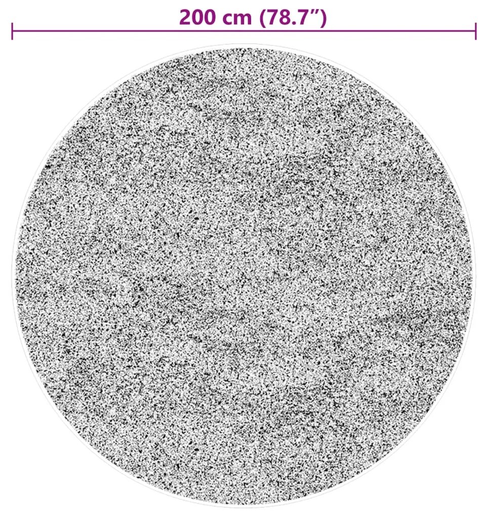 HUARTE fekete rövid szálú puha és mosható szőnyeg Ø 200 cm