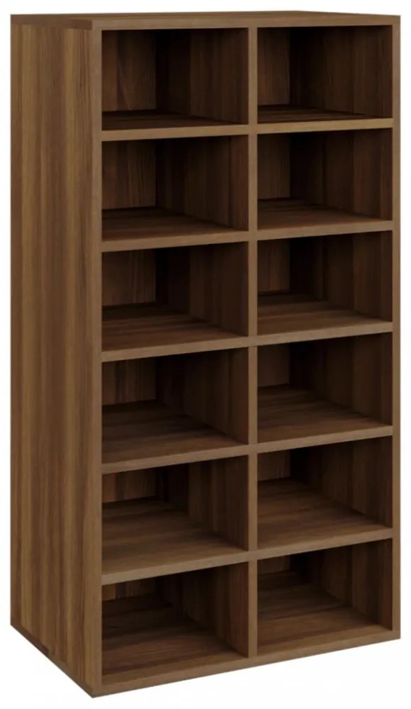 barna tölgy színű szerelt fa cipőtartó 54 x 34 x 100,5 cm
