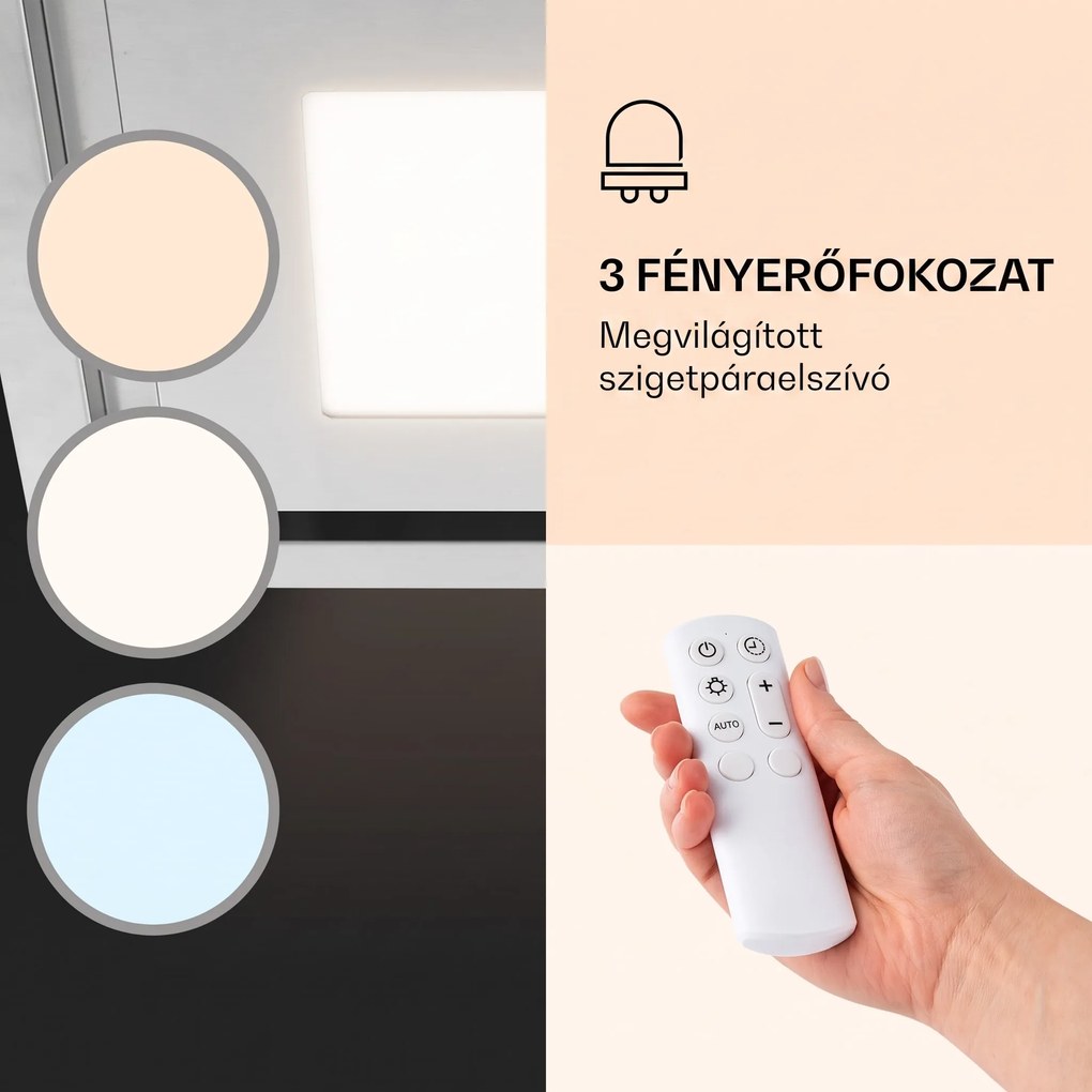 Klarstein Remy Brilliant Edition szigethűtő 90 cm 845 m³/h EEK A LED üveg