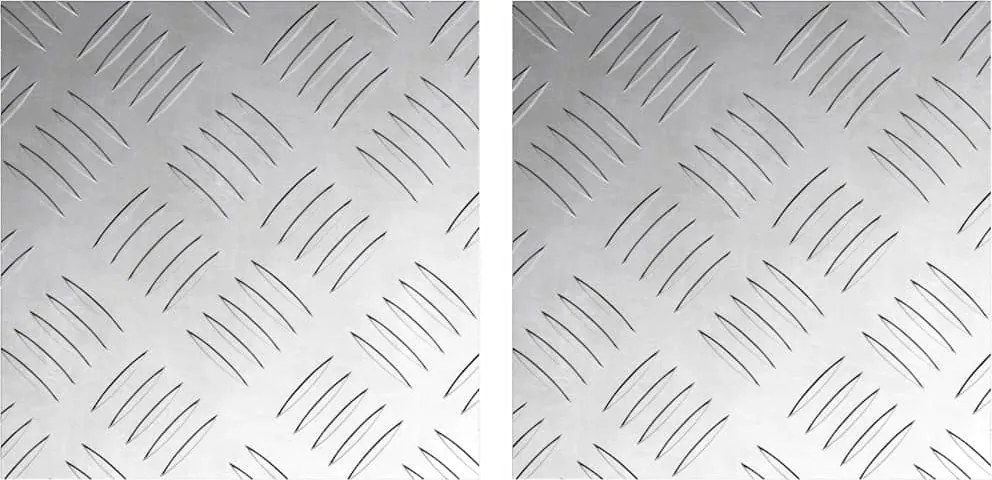 vidaXL Lépcsőfok Négyzet 2 pcs Ezüst 20 x 20 cm Alumínium