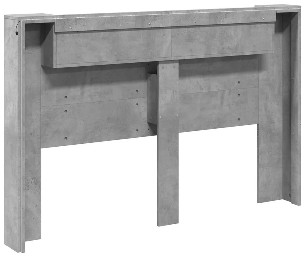 Fejtámla polcokkal Beton Szürke 160 x 16,5 x 103,5 cm Faanyag