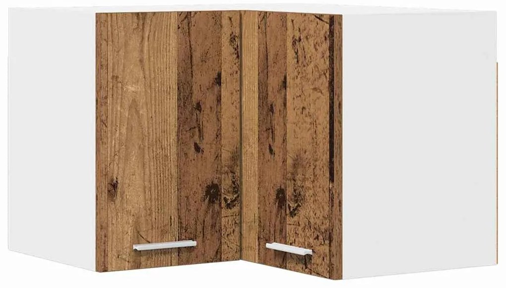 Függő szekrény Riga Régi fa és fehér 57 x 57 x 40 cm Faanyag