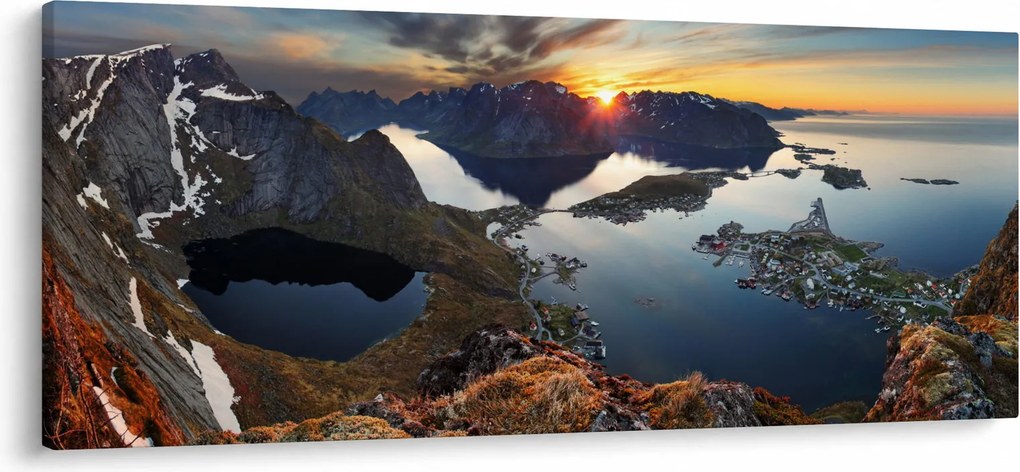 Kép - Hegyi táj, Norvégia (120x50 cm)