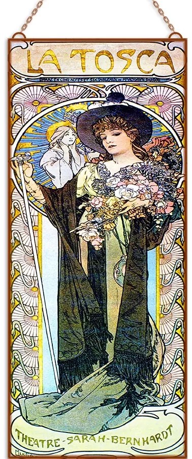 Alfons Mucha - La Tosca üvegkép, falikép