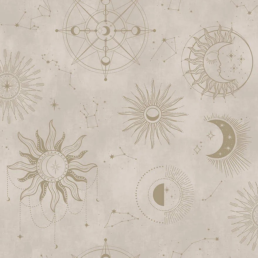 Holden Decor Imaginarium 3 Cosmic arany-krém világűr mintás papír tapéta – 14252