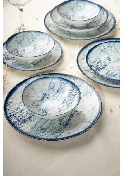 24 darabos kék porcelán étkészlet