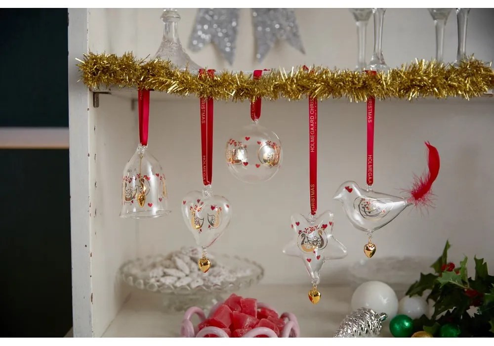 Üveg kézzel fújt karácsonyfadísz ø 6,5 cm Ann-Sofi Romme Annual Christmas Bauble 2025 – Holmegaard