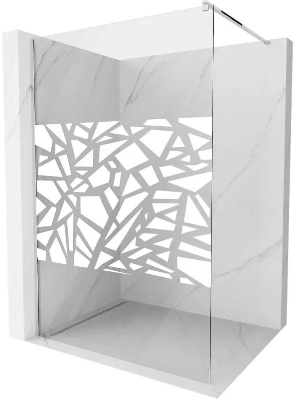 Mexen Kioto zuhanyparaván 90x200 cm 8 mm, króm, fehér kivitel, 800-090-101-01-85