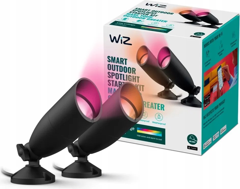 2x Reflektor Beszúrható Led Kerti Lámpa IP65 Légmentes Rgb Smart WiFi WiZ