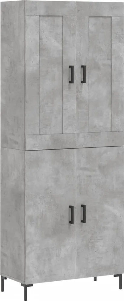vidaXL betonszürke szerelt fa magasszekrény 69,5 x 34 x 180 cm