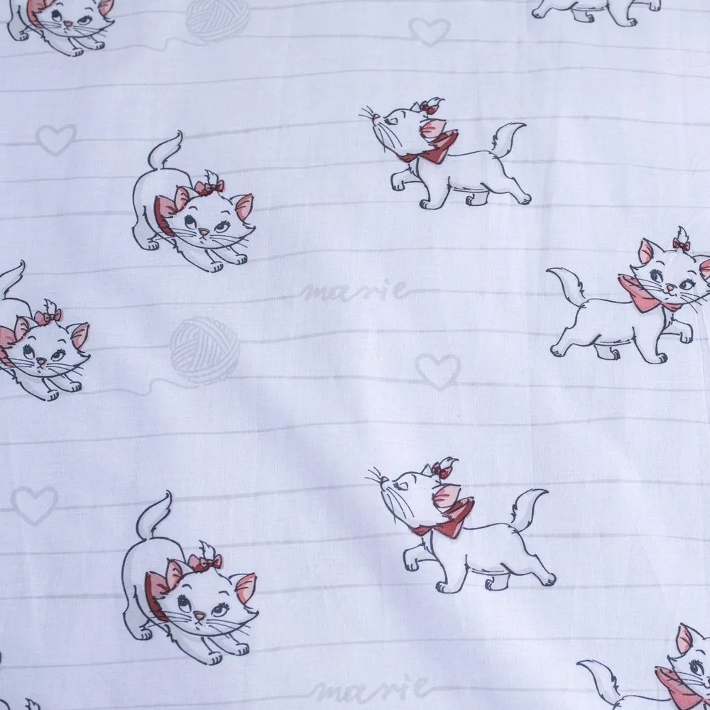 Fehér pamut gyerek ágyneműhuzat babaágyhoz 100x135 cm Marie Cat "Bow" – Jerry Fabrics