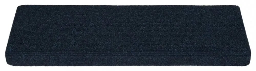 15 db tűvel lyuggatott kék szövet lépcsőszőnyeg 65x21x4 cm