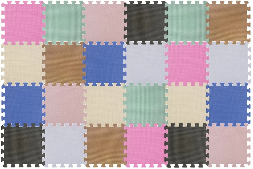 Puzzle habszivacs játszószőnyeg szett 24db Rainbow, 180x120cm