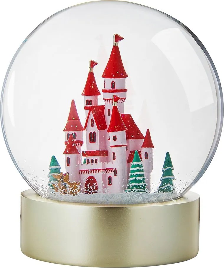 CASTLE óriás világító hógömb 23 cm , kastély