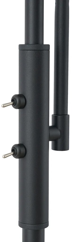 Design állólámpa fekete füstüveggel, 2 égős - Brianna