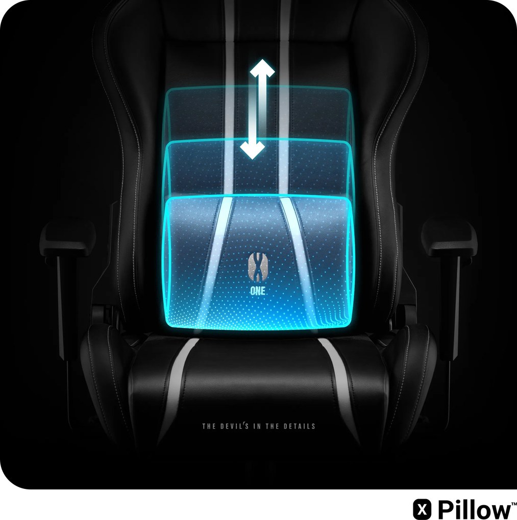 Gamer szék műbőr Normal Size, fekete-fehér: Diablo X-One 2.0