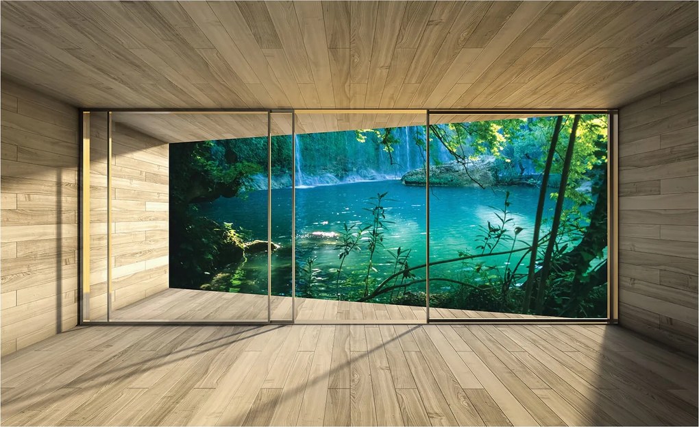 Fotótapéta Tó és vízesés természet 350x250 hálószoba nappali +ragasztó