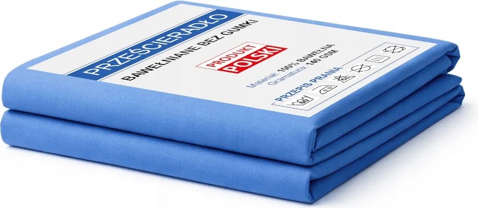 Hagyományos lepedő gumi nélküli160x200 Pamut Noris Kék