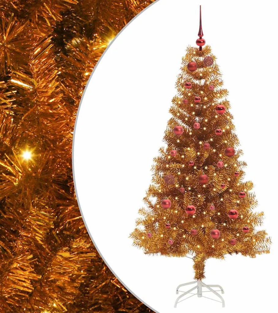 Karácsonyfa 150 LED-del állvánnyal Arany 150 cm PET