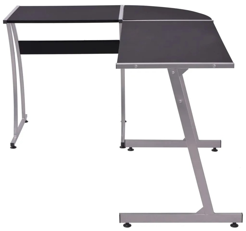 L- alakú sarokasztal fekete