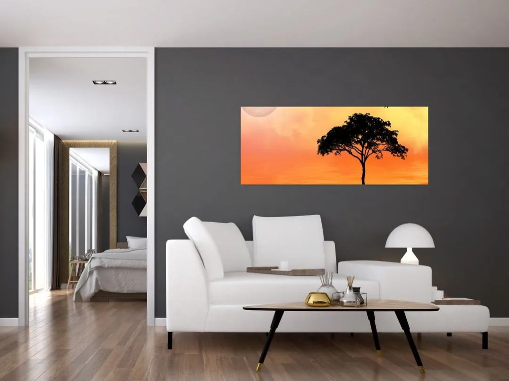 Kép egy fáról naplementekor (120x50 cm)