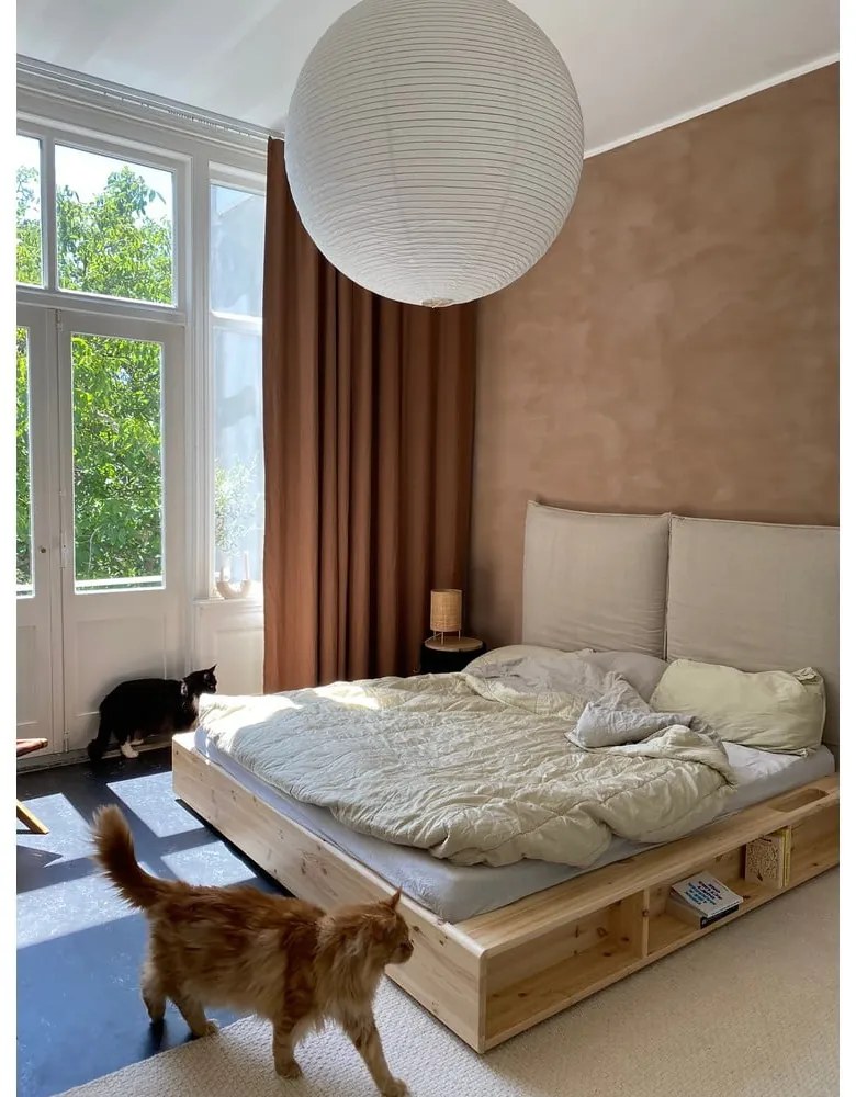 Borovi fenyő franciaágy ágyráccsal 180x200 cm Ziggy – Karup Design